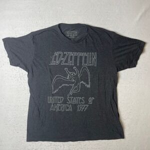 Led Zeppelin United States of America 1977 Graphic T Shirt XL‎ Charcoal Gray